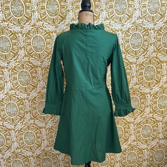 Elizabeth Wilson Designs Jillian Green Fit & Flare Wrap Dress Sz S MISSING SASH - Picture 9 of 12